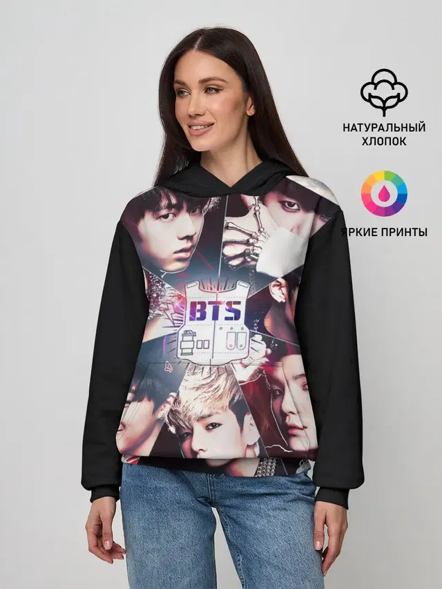 Женское худи с принтом «BTS»