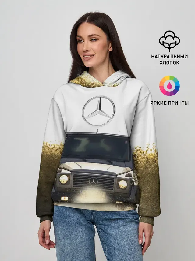 Женское худи с принтом «Merсedes — Mercedes»