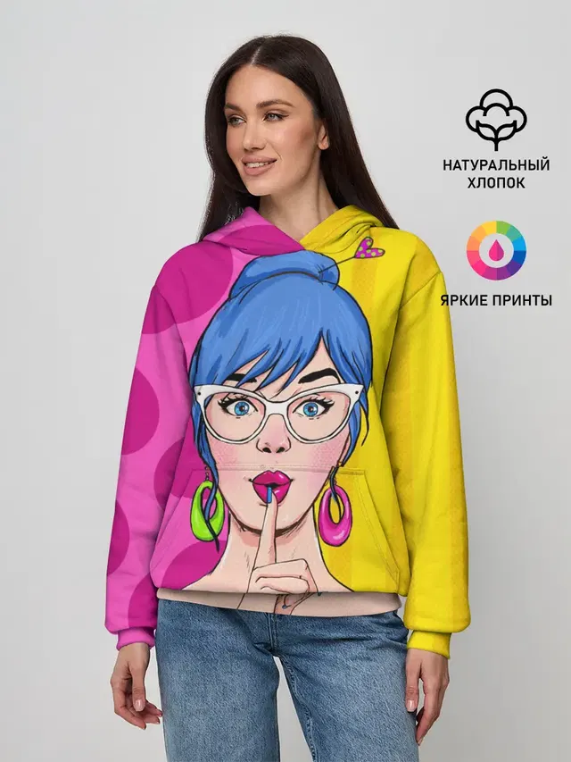 Женское худи с принтом «Pop Art»