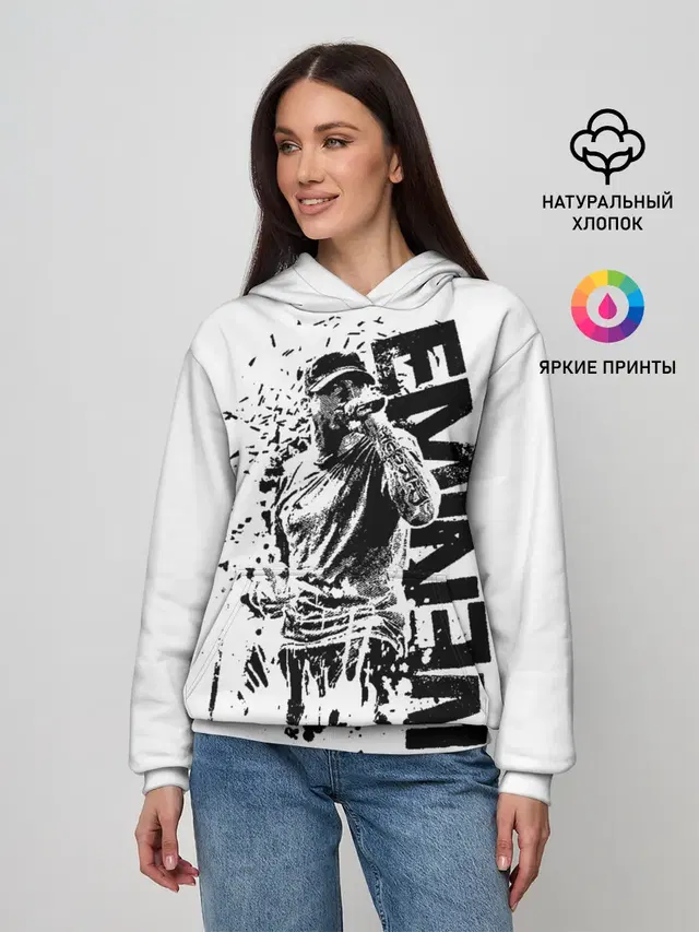 Женское худи с принтом «Зарубежные — Eminem»