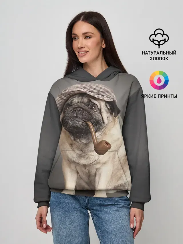 Мопс в кепке