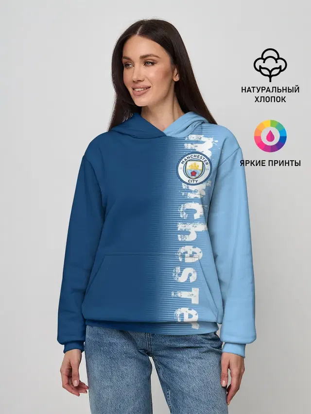 Женское худи с принтом «Манчестер Сити — Manchester city 2018 o»