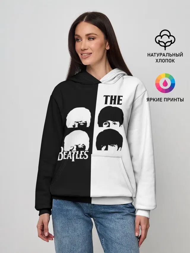 Женское худи с принтом «The Beatles rock band»