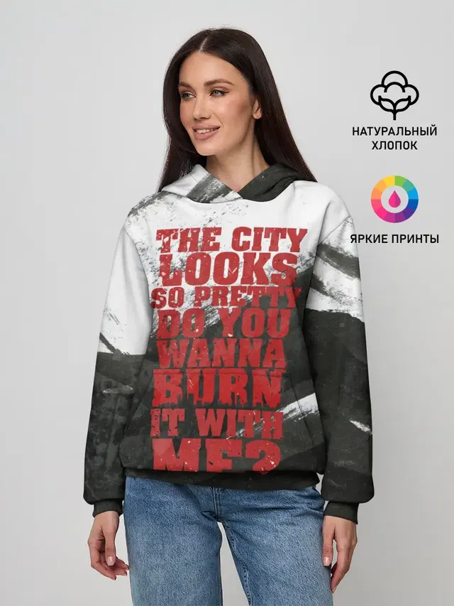 Женское худи с принтом «City»