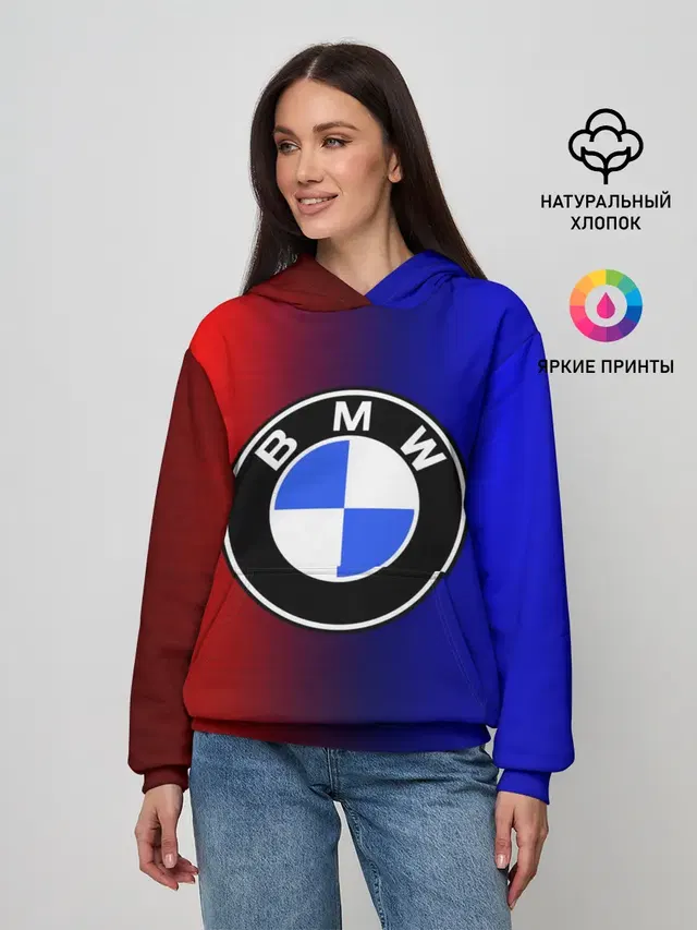 Женское худи с принтом «BMW — BMW SPORT ABSTRACT»