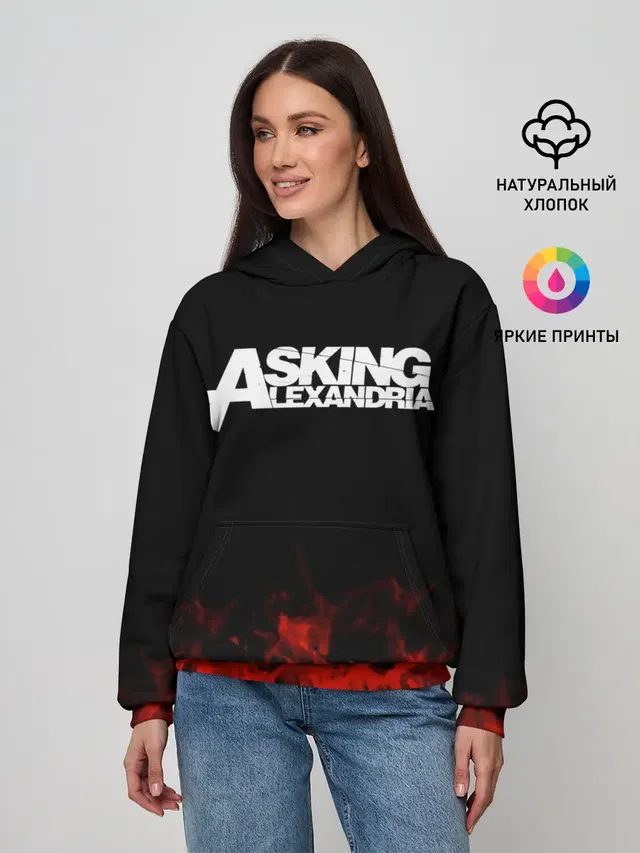 Женское худи с принтом «Asking Alexandria»