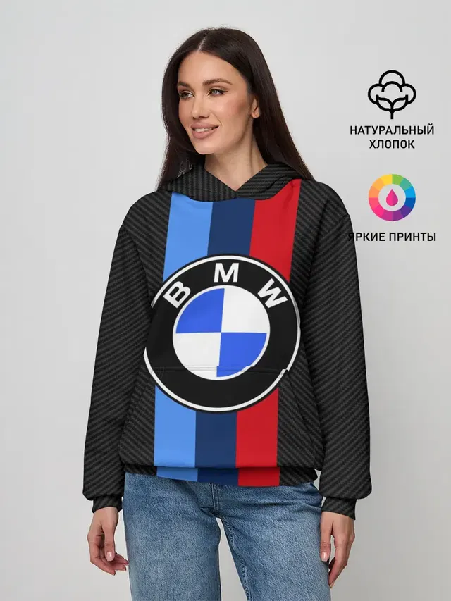 Женское худи с принтом «BMW — BMW SPORT»