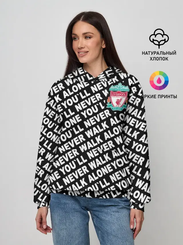 Женское худи с принтом «YNWA с логотипом»