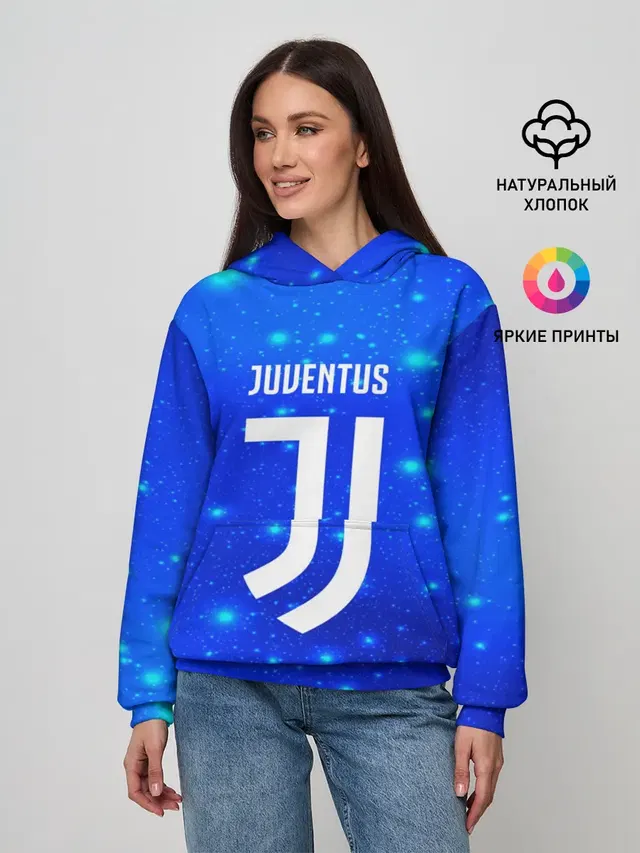 Женское худи с принтом «Ювентус — Juventus space collection»