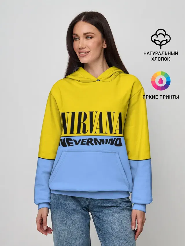 Женское худи с принтом «Nirvana nevermino»