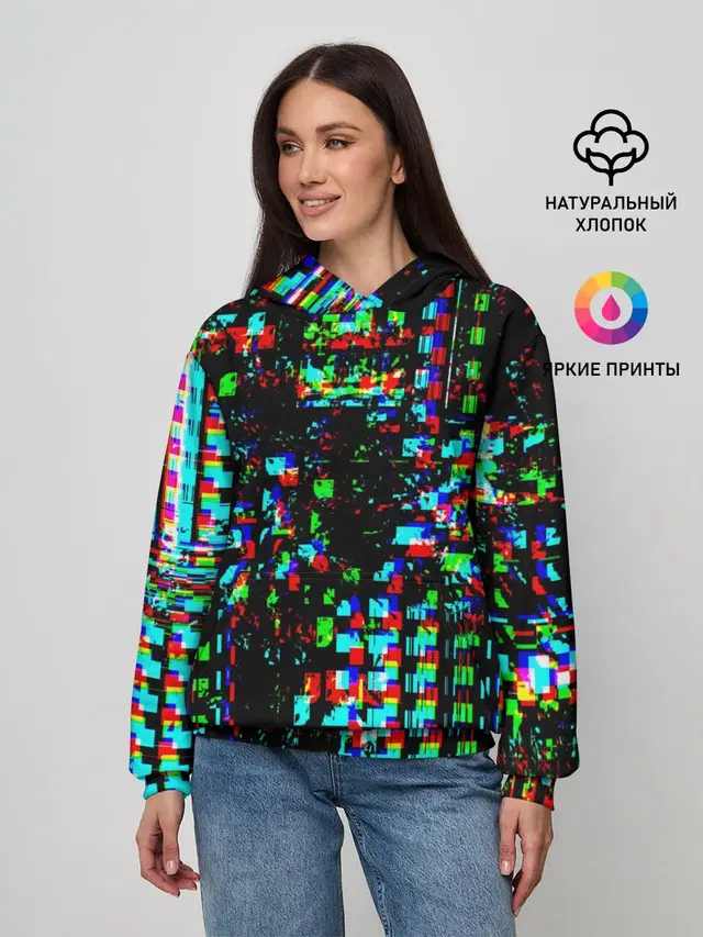 Женское худи с принтом «Абстракция — Optical abstract»