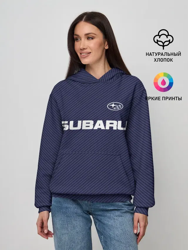 Женское худи с принтом «Subaru Carbon»