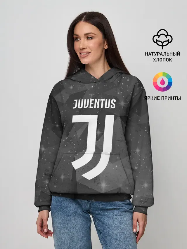 Женское худи с принтом «Ювентус — Juventus Cosmos»