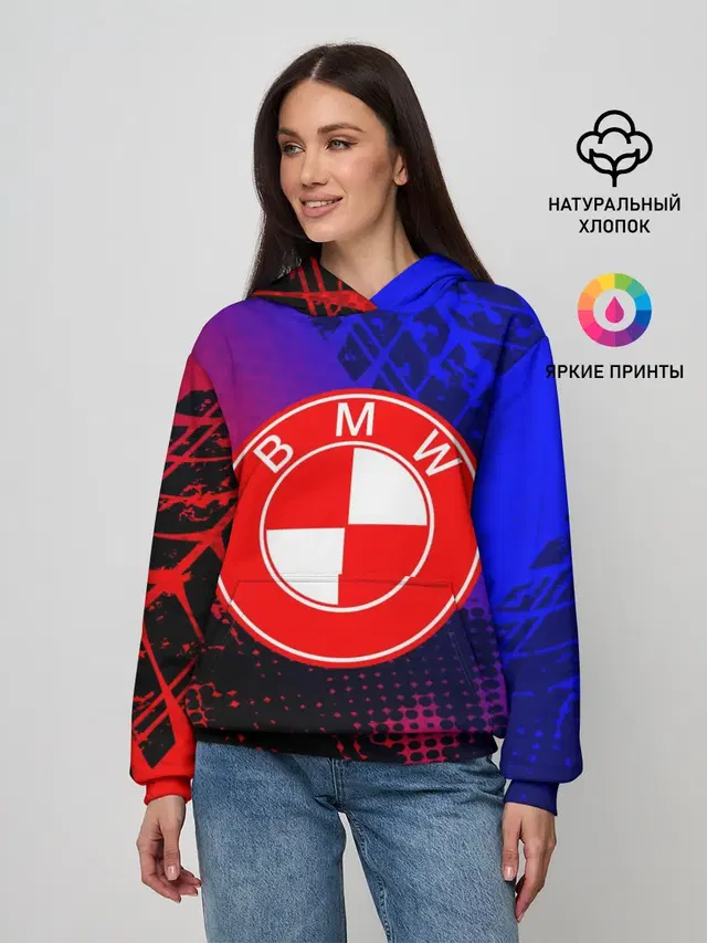 Женское худи с принтом «BMW — BMW uniform collection»