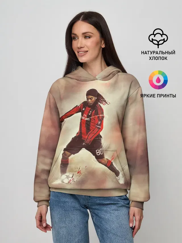 Женское худи с принтом «Ronaldinho»