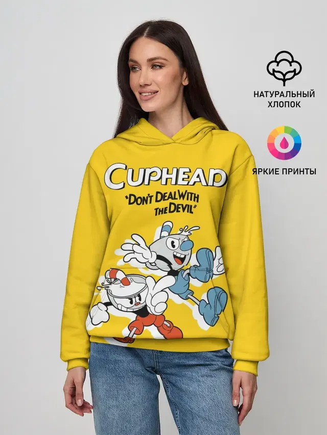 Женское худи с принтом «Mugman»