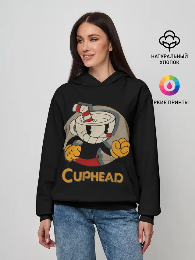 Женское худи с принтом «Cuphead»