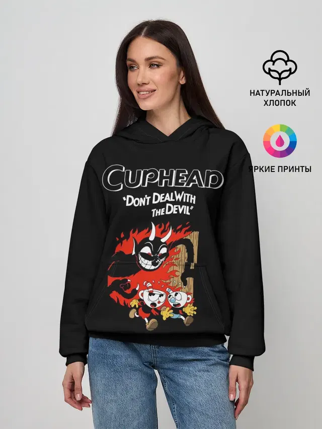Женское худи с принтом «Cuphead (character)»