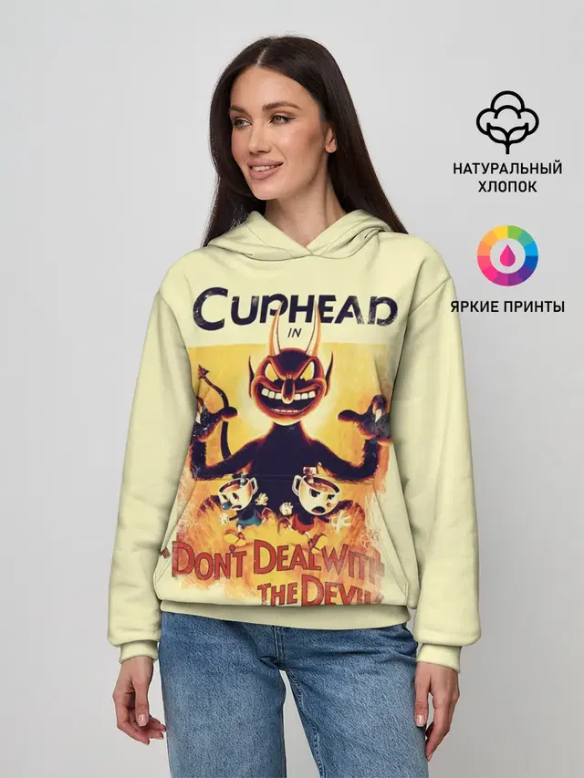 Женское худи с принтом «Cuphead (character)»