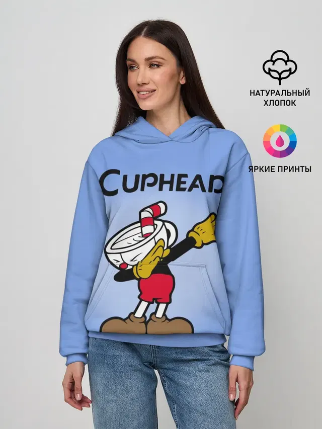 Женское худи с принтом «Cuphead»