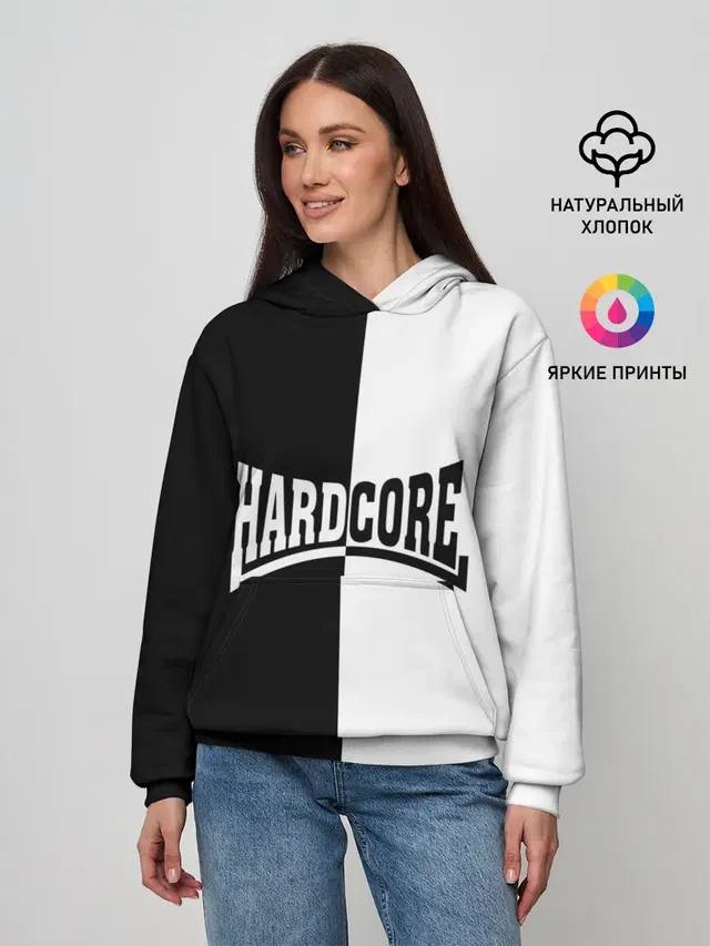 Женское худи с принтом «Hardcore»