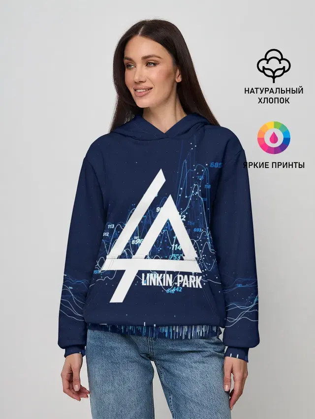 Женское худи с принтом «Linkin Park music collection»