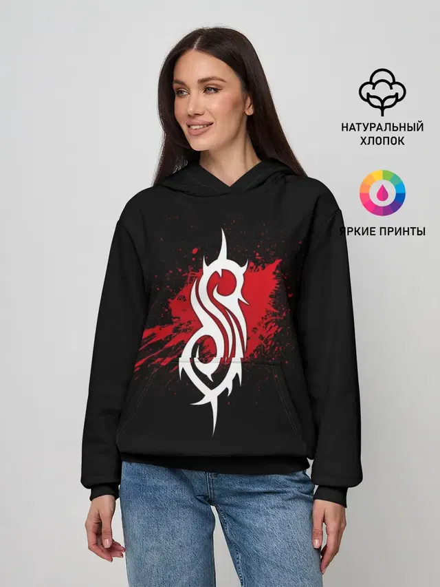 Женское худи с принтом «Slipknot logo»
