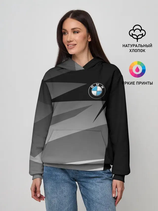 Женское худи с принтом «BMW — BMW GEOMETRY SPORT»