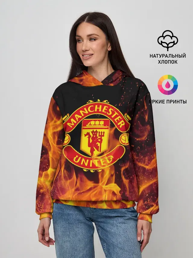 Женское худи с принтом «Манчестер Юнайтед — FC Manchester United»