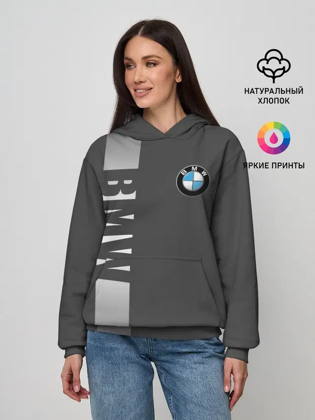 Женское худи с принтом «BMW — BMW SPORT»