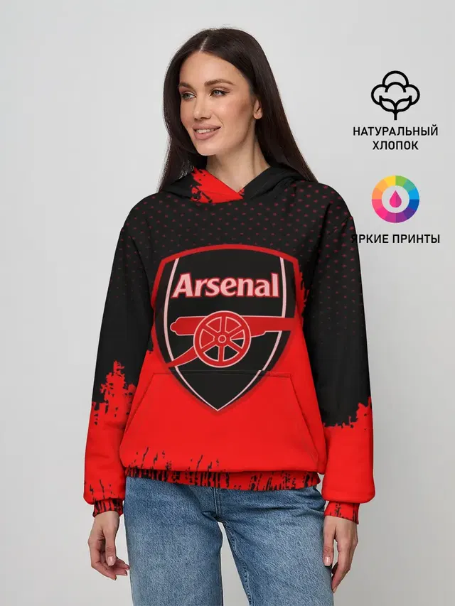 Женское худи с принтом «FC Arsenal Original uniform»