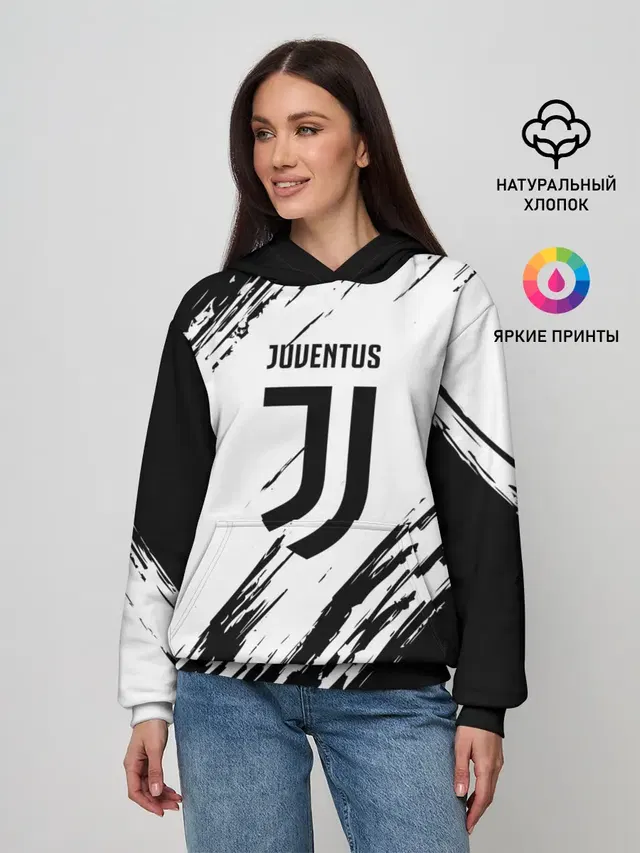 Женское худи с принтом «Ювентус — JUVENTUS SPORT»