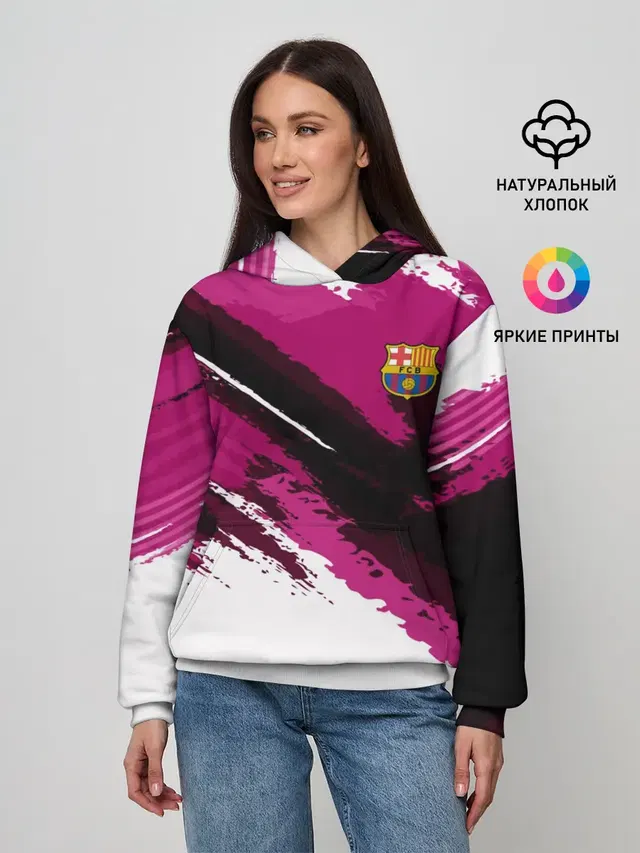 Женское худи с принтом «Барселона — FC Barcelona Original 2018»