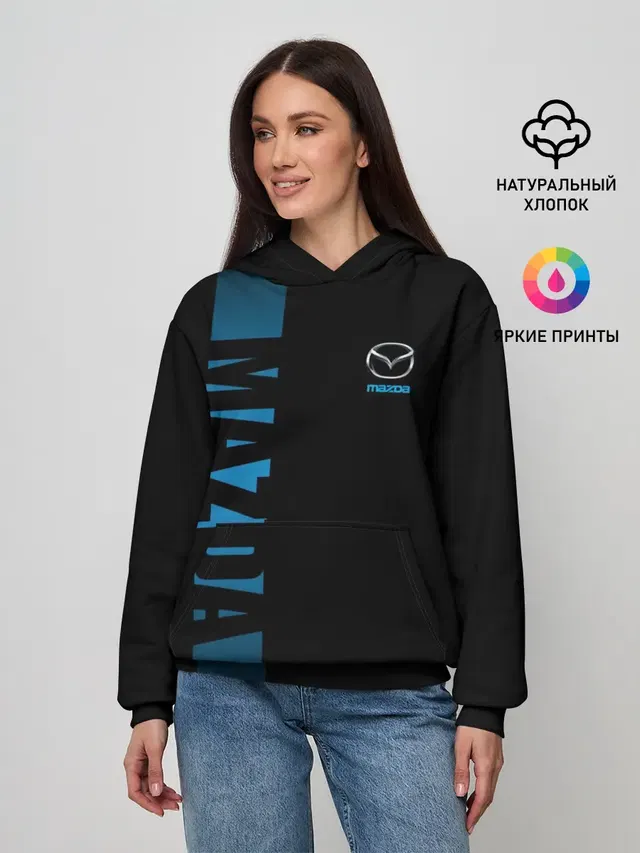 Женское худи с принтом «Mazda — MAZDA SPORT»