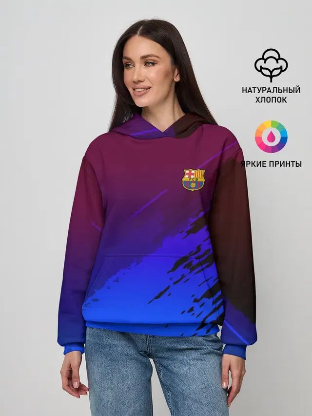 Женское худи с принтом «Барселона — FC Barcelona SPORT»
