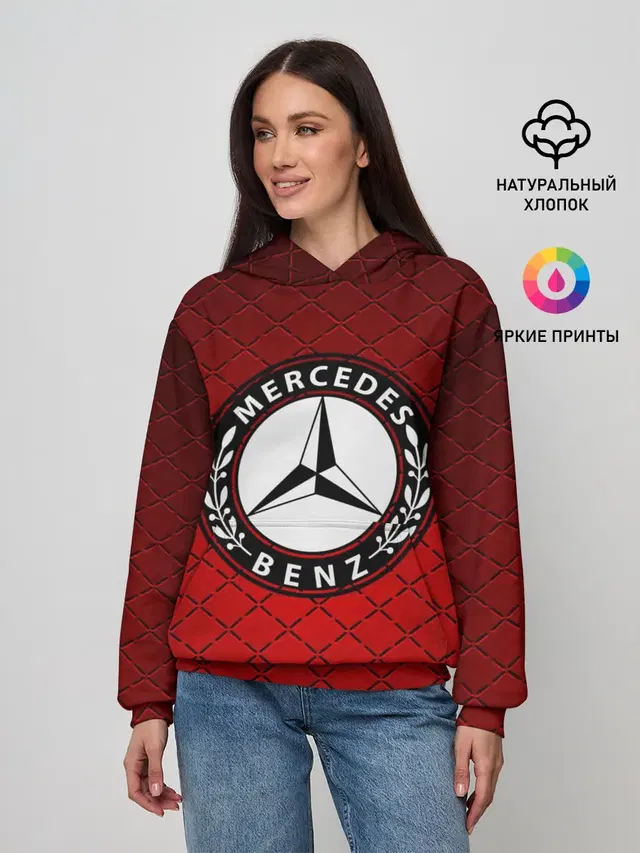 Женское худи с принтом «Mercedes MOTORs»