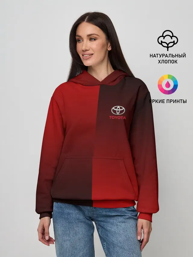 Женское худи с принтом «Тойота — TOYOTA SPORT»