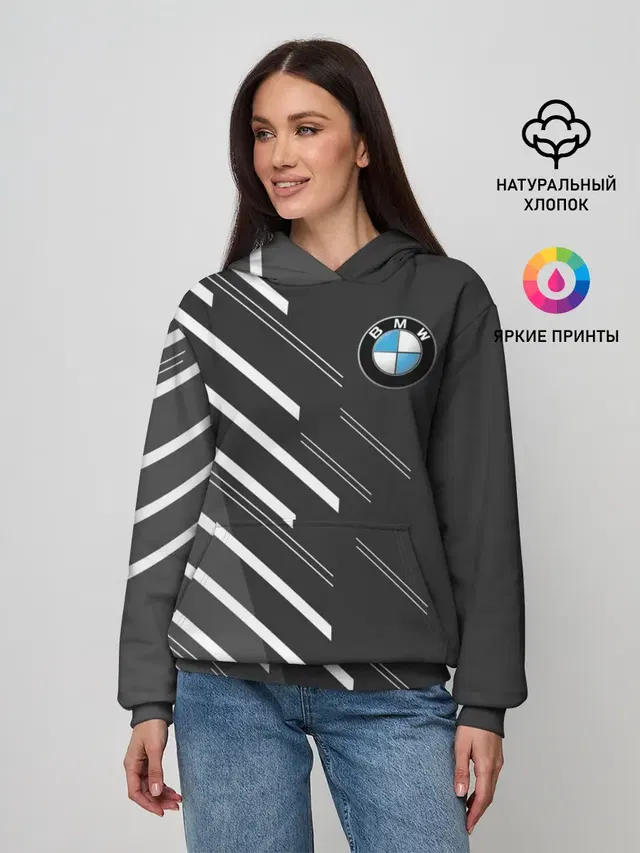 Женское худи с принтом «BMW — BMW SPORT»