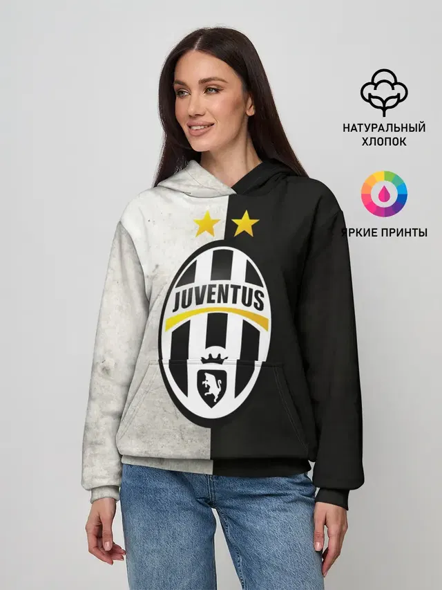 Женское худи с принтом «Ювентус — Juventus FC»