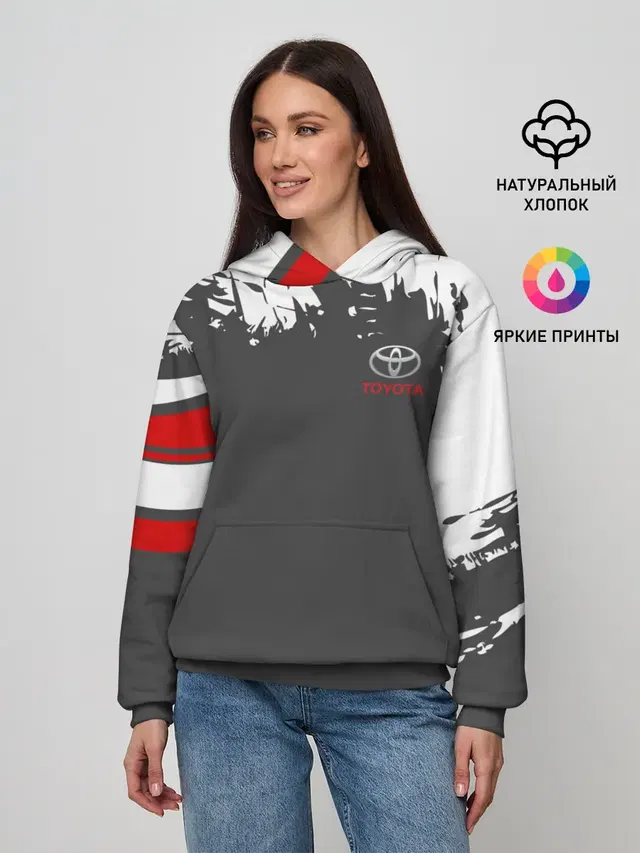 Женское худи с принтом «Тойота — TOYOTA SPORT»