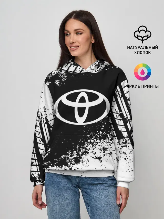 Женское худи с принтом «Тойота — Toyota abstract sport»
