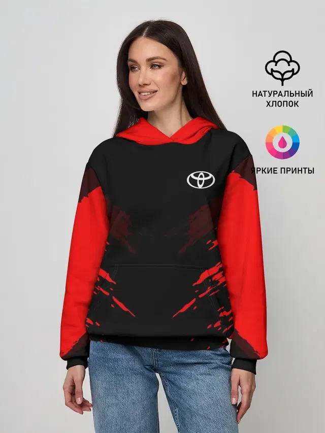 Женское худи с принтом «Тойота — Toyota SPORT»