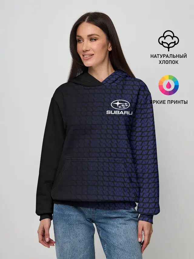 Женское худи с принтом «Car logo — SUBARU SPORT»
