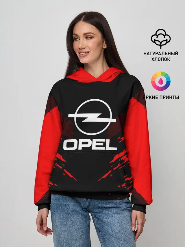 Женское худи с принтом «Opel — OPEL SPORT COLLECTION»