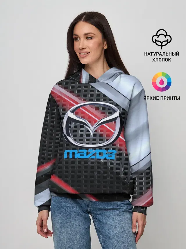 Женское худи с принтом «MAZDA high speed collection»