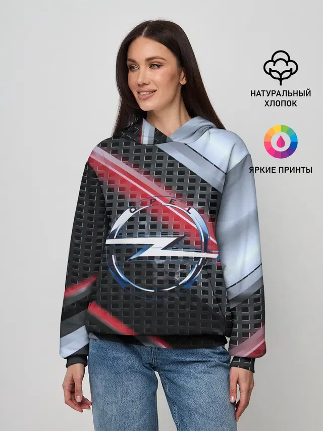 Женское худи с принтом «Opel — OPEL high speed collection»
