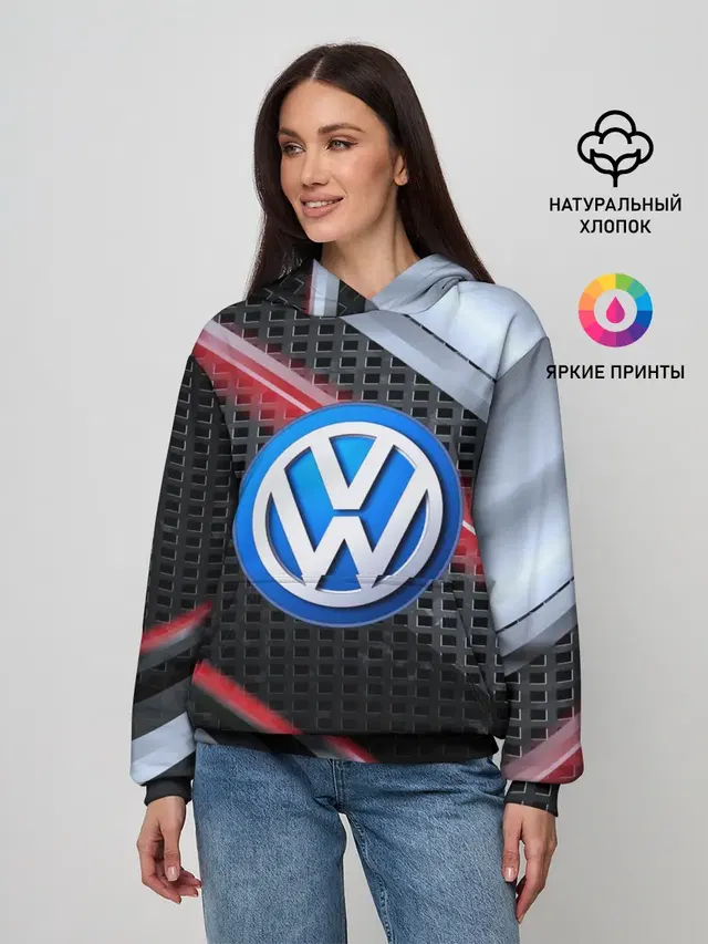 Женское худи с принтом «Volkswagen — VOLKSWAGEN high speed»