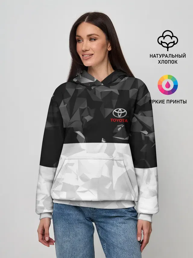 Женское худи с принтом «Тойота — TOYOTA SPORT»