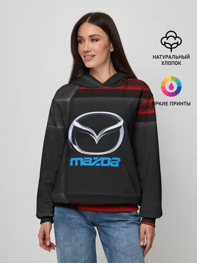Женское худи с принтом «Mazda auto sport»