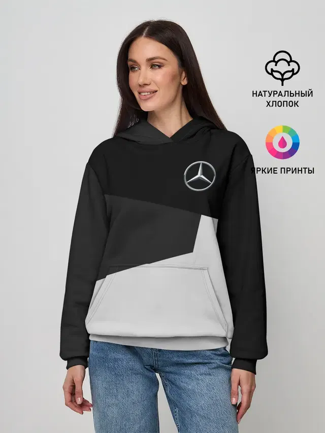Женское худи с принтом «Merсedes — MERCEDES BENZ SPORT»